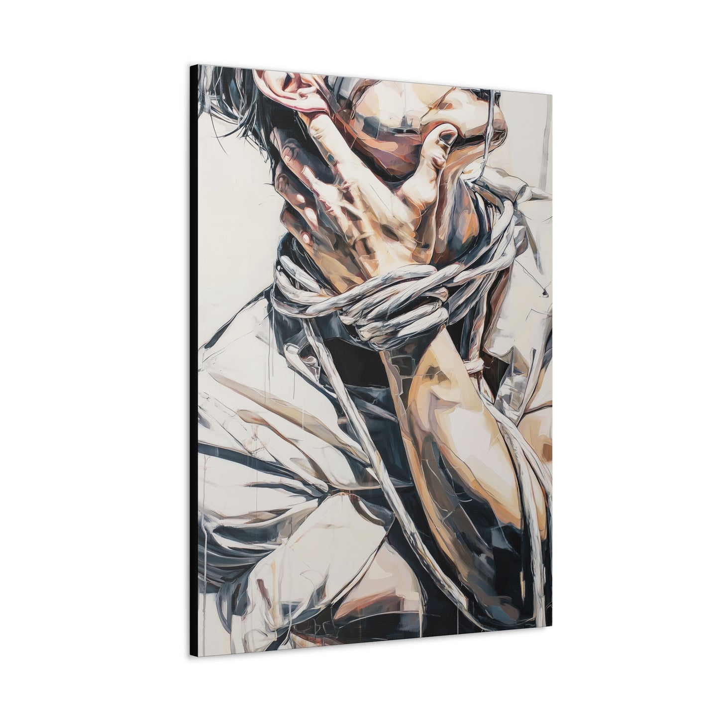 Gallery Wrapped Canvas, Ropes and Reverence Art Canvas, Erotic Shibari Art Canvas – Gary