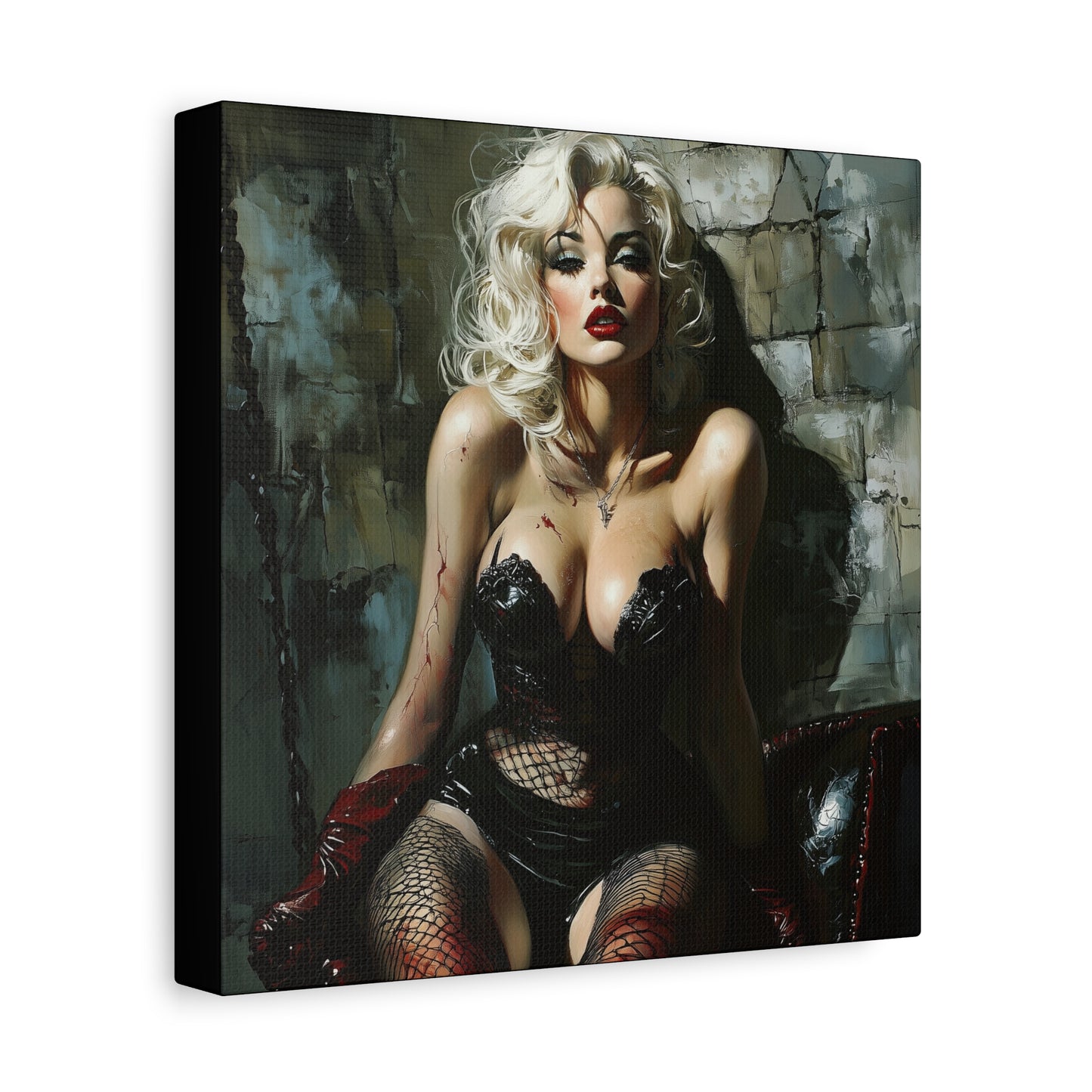 Gallery Wrapped Canvas, Guilt and Grit Adult Art Canvas, Erotic Pinup Art Canvas – Isla