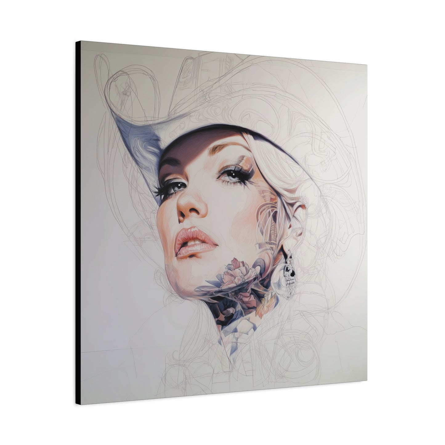 Gallery Wrapped Canvas, Wranglers and Wreckage Art Canvas, Erotic Pinup Art Canvas – Roxy