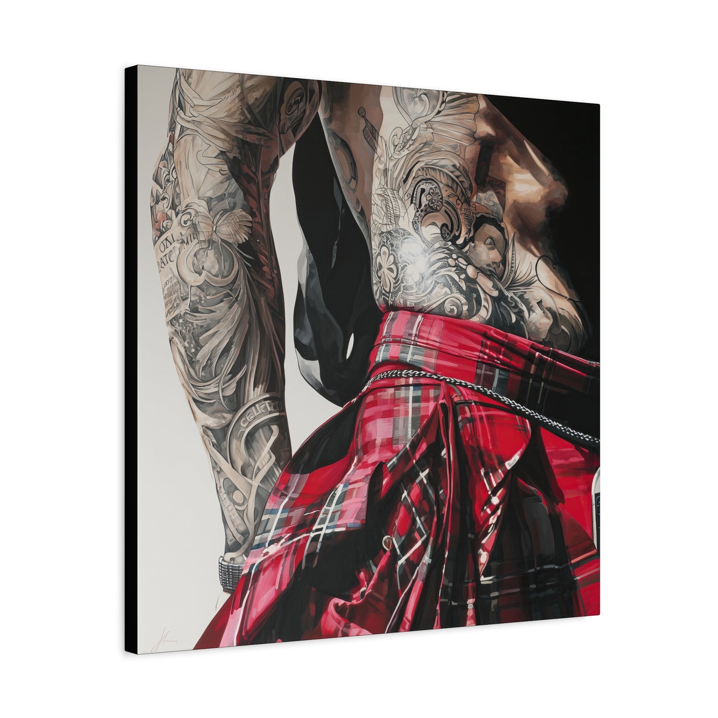Gallery Wrapped Canvas, Kilts and Carnage Art Canvas, Erotic Pinup Art Canvas – Alexander