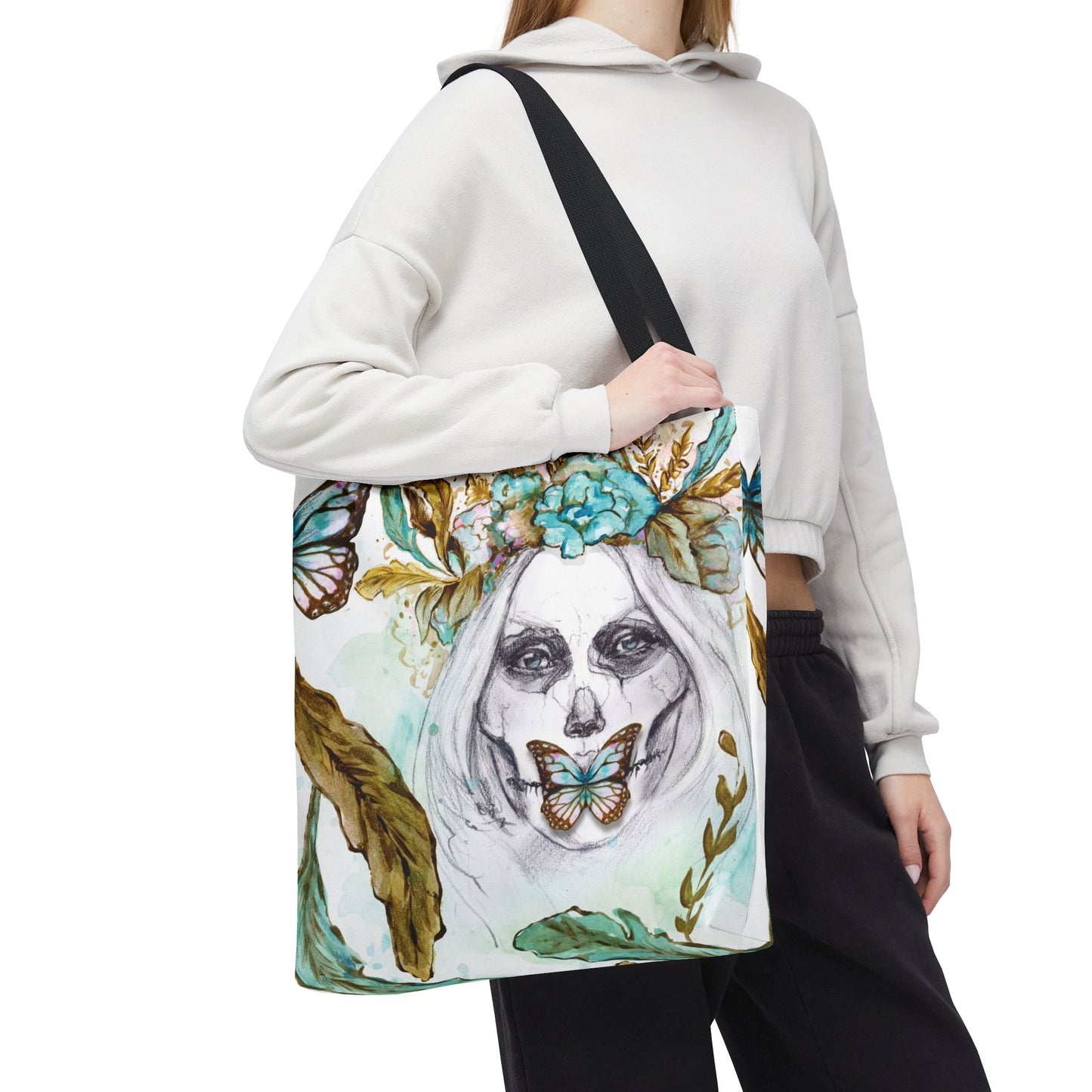 La Catrina Calavera Tote Bag, Utility Tote - Dia de los Muertos Tote - Day of the Dead