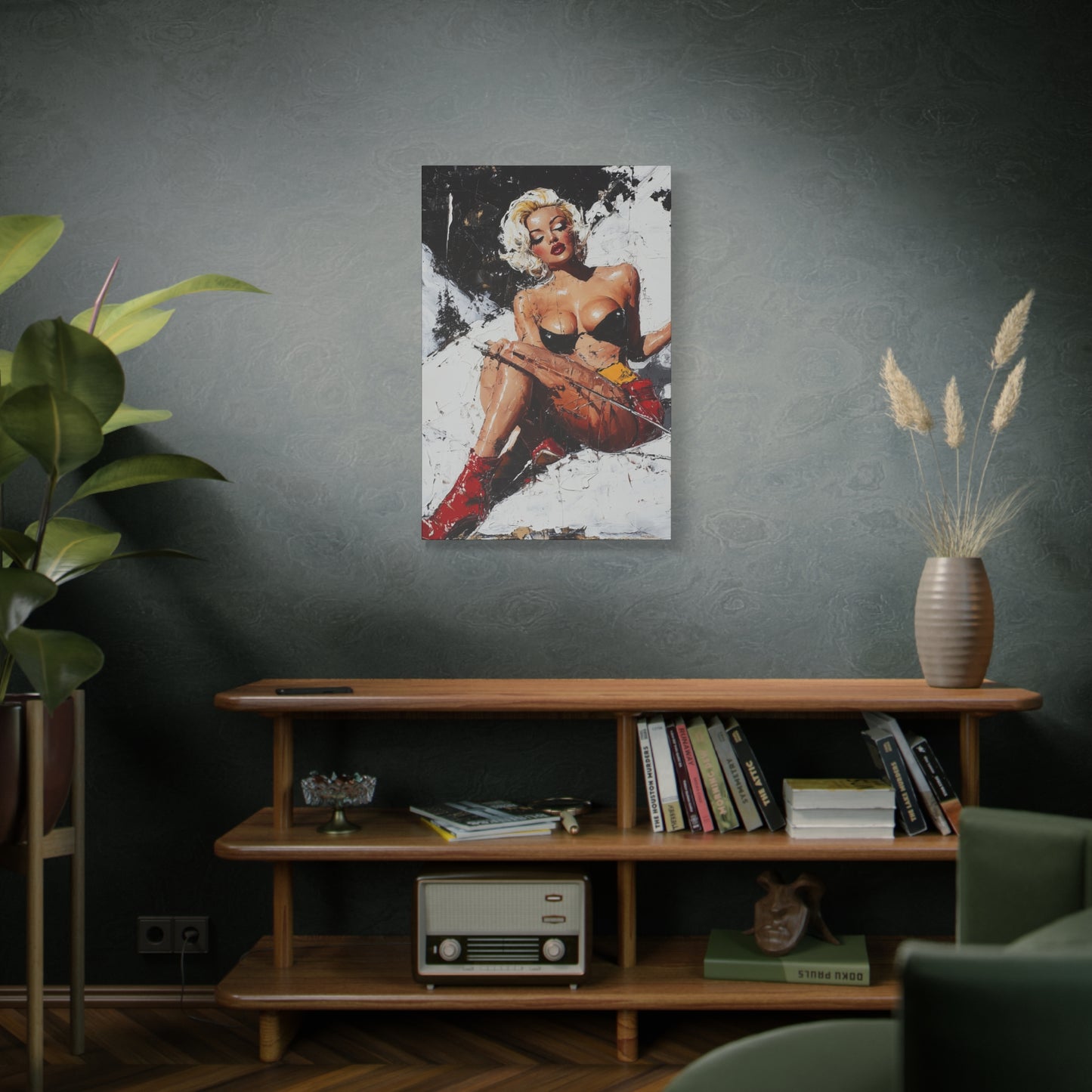 Gallery Wrapped Canvas, Guilt and Grit Adult Art Canvas, Erotic Pinup Art Canvas – Scarlett