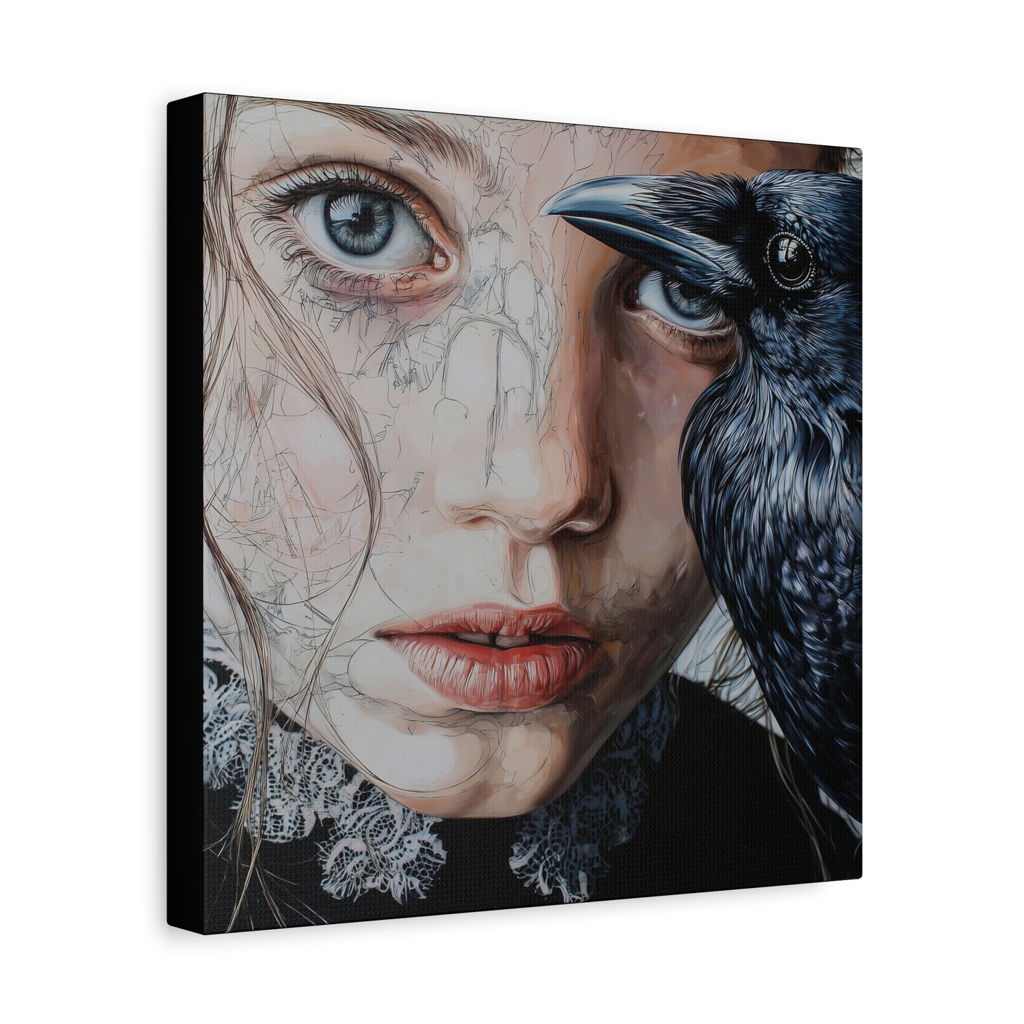 Gallery Wrapped Canvas, Myth and Bones Gothic Art Canvas, Dark Muse Canvas - Clio