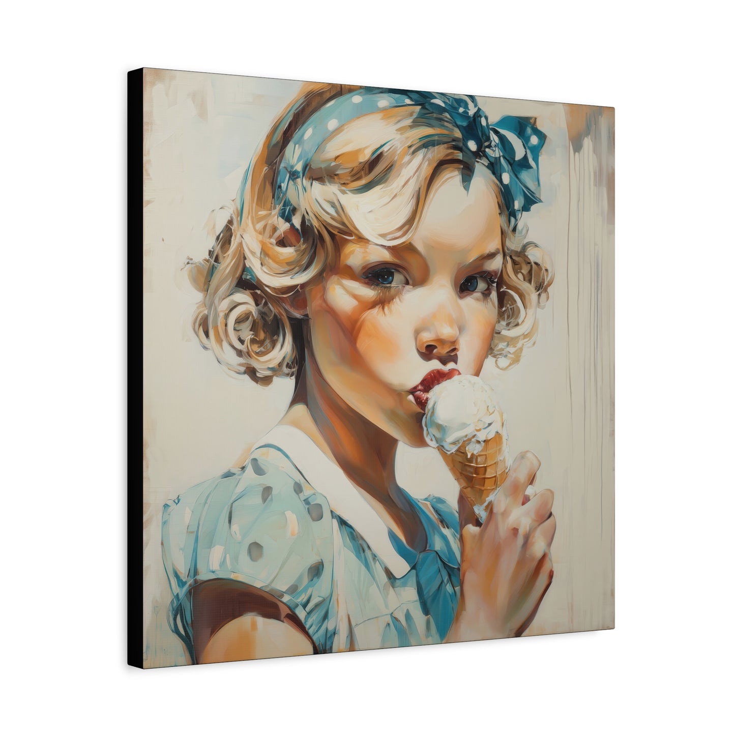 Gallery Wrapped Canvas, Sweet Summer Nostalgia, Sugar and Spice Art Canvas, Ice Cream Dreams Art – Nellie