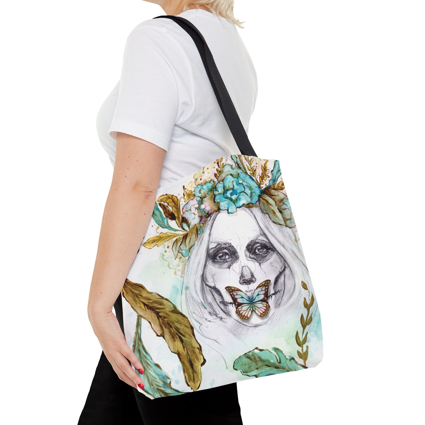 La Catrina Calavera Tote Bag, Utility Tote - Dia de los Muertos Tote - Day of the Dead