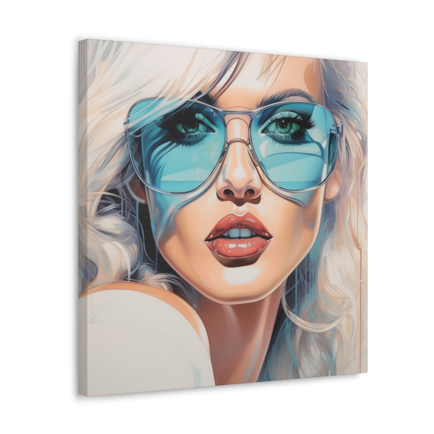 Canvas Gallery Wrapped High-Fashion Wall Art, Stylish Decor, Retro Femme Doll Pop Art – Nova