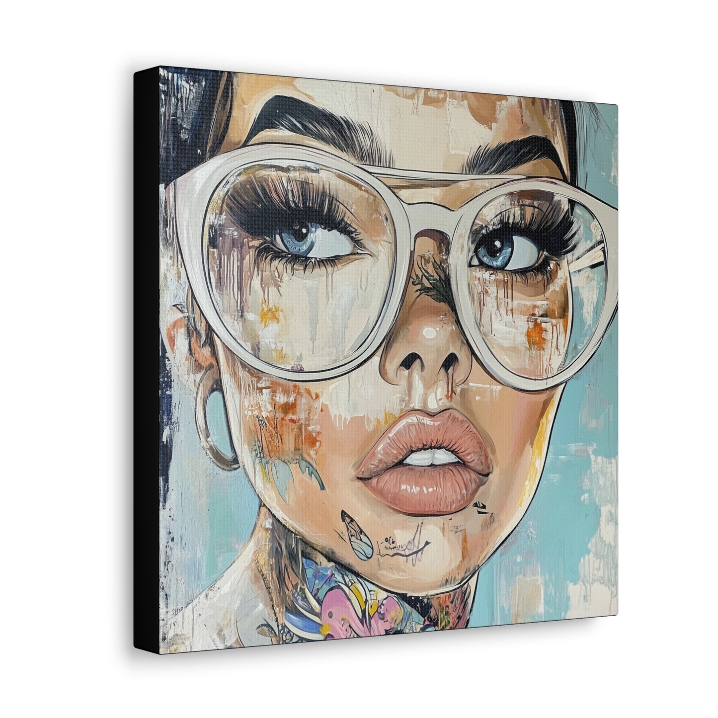 Canvas Gallery Wrap, Ladies in Lenses Wall Art, Abstract Femme Girl Art - Sabine