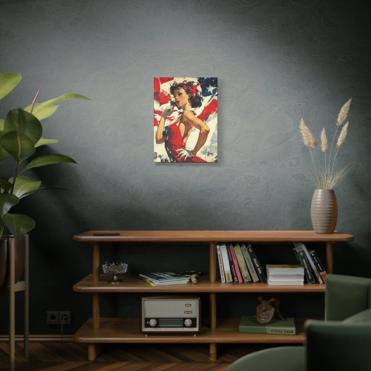 Gallery Wrapped Canvas, American Nonsense Art Canvas, Political Pinup Art Canvas - Mindy