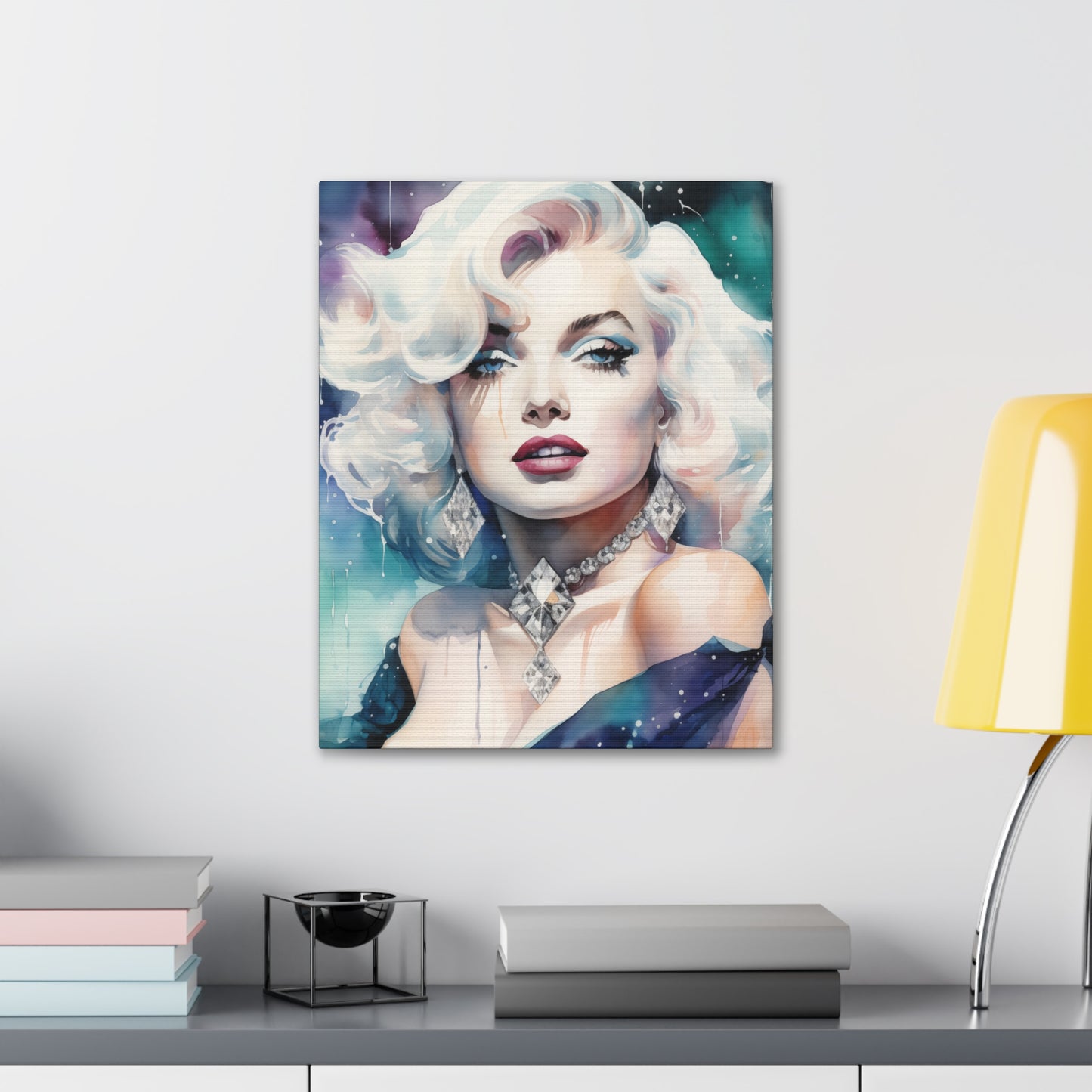 Canvas Wall Art, Gallery Wrapped Pop Art, Celebrity Wall Art – Marilyn Monroe - Diamonds