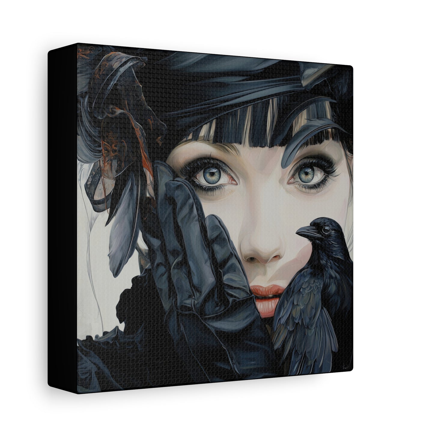 Gallery Wrapped Canvas, Myth and Bones Gothic Art Canvas, Dark Muse Canvas - Mireille