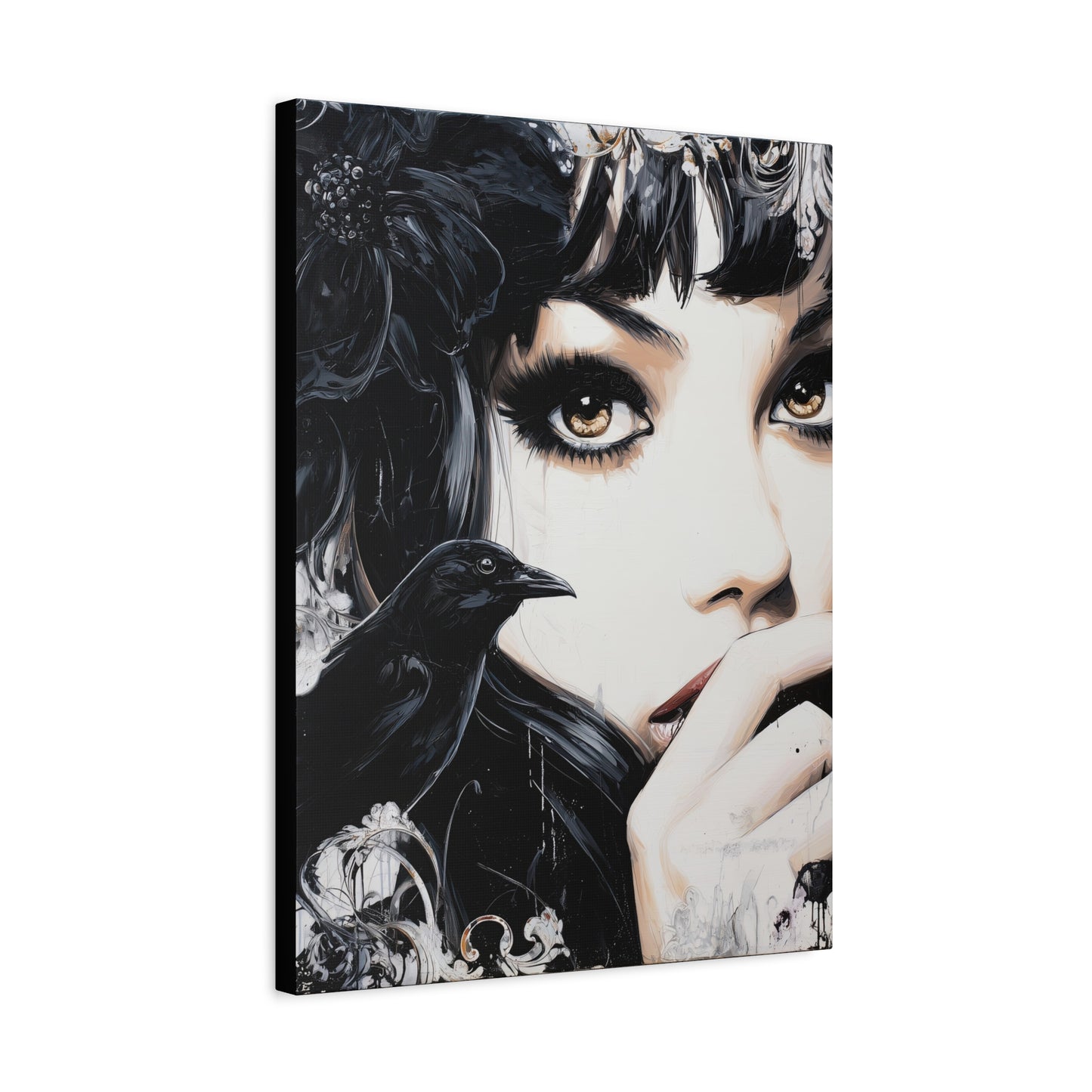 Gallery Wrapped Canvas, Myth and Bones Gothic Art Canvas, Dark Muse Canvas - Sable