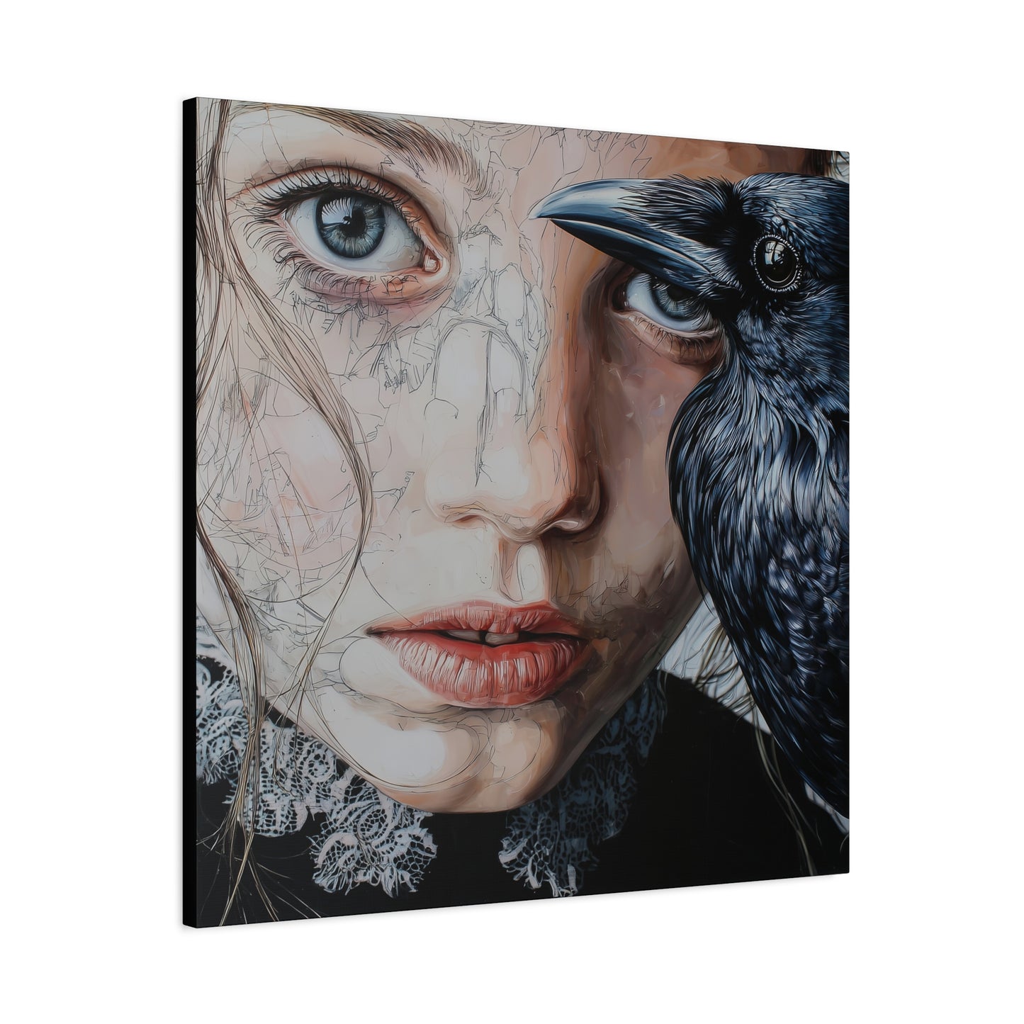 Gallery Wrapped Canvas, Myth and Bones Gothic Art Canvas, Dark Muse Canvas - Clio