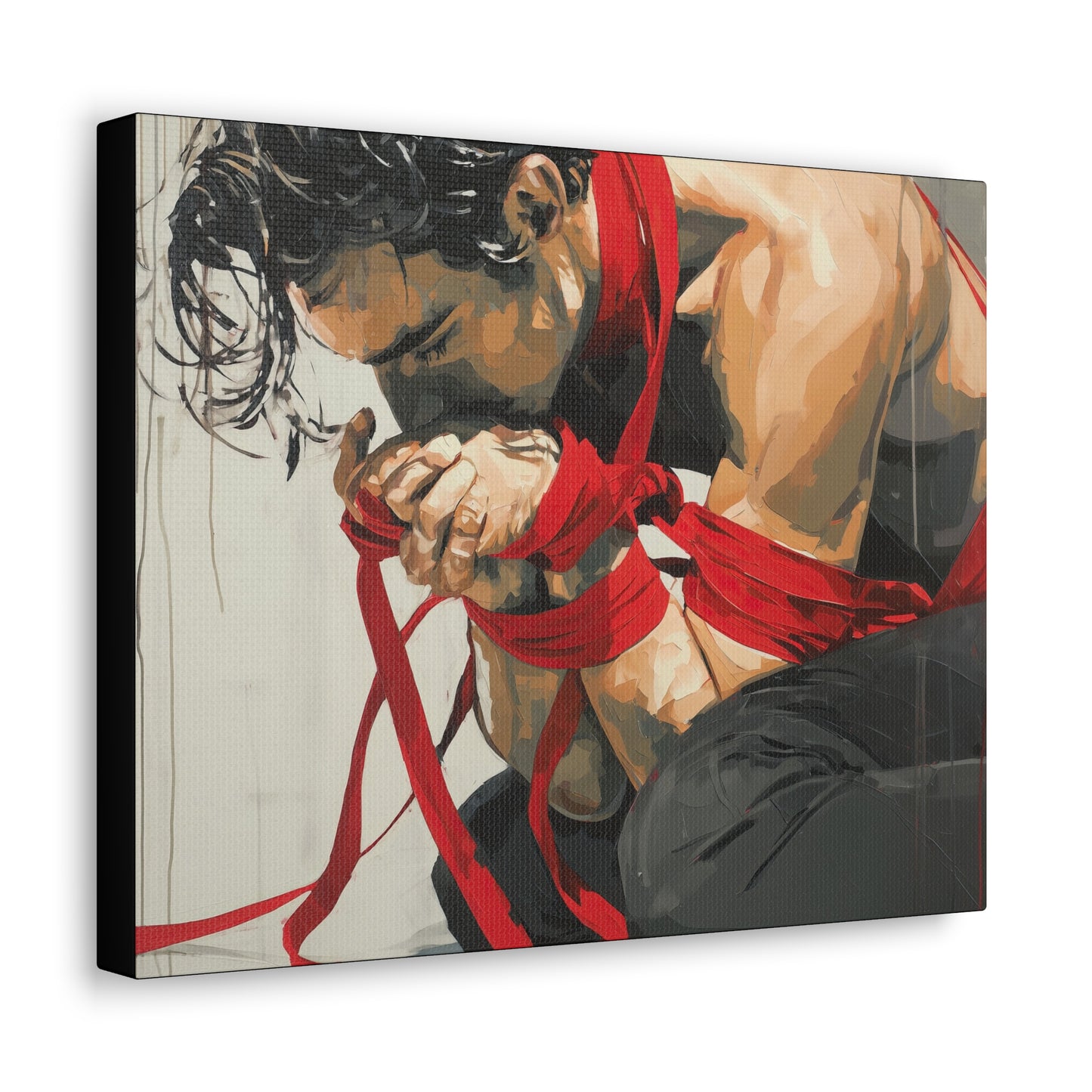 Gallery Wrapped Canvas, Ropes and Reverence Art Canvas, Erotic Shibari Art Canvas – Theo