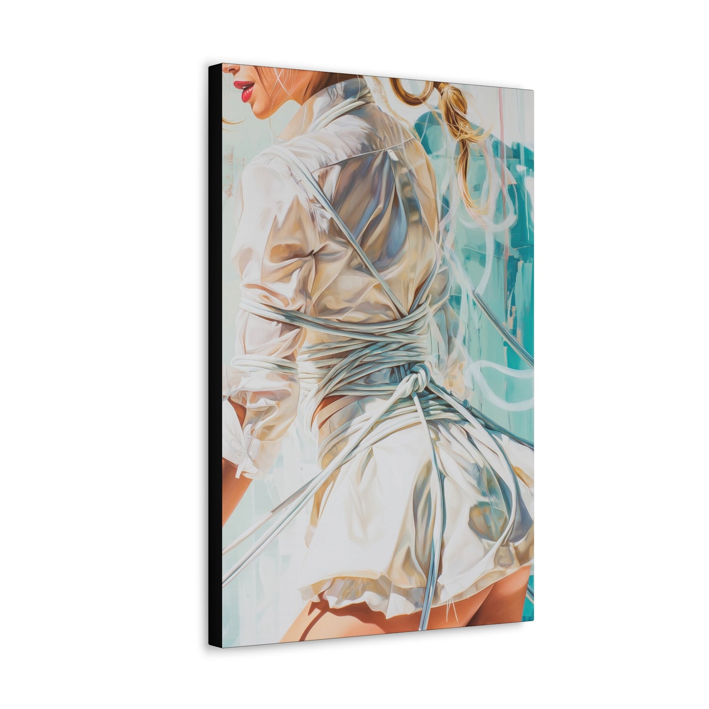 Gallery Wrapped Canvas, Ropes and Reverence Art Canvas, Erotic Shibari Art Canvas – Hannah