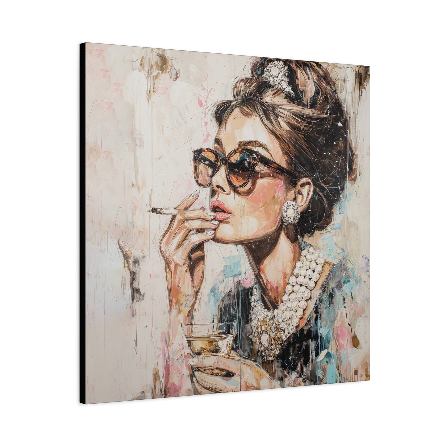 Gallery Wrapped Canvas, The Diva Project Art Canvas, Pinup Art Canvas – Audrey Hepburn - TWO