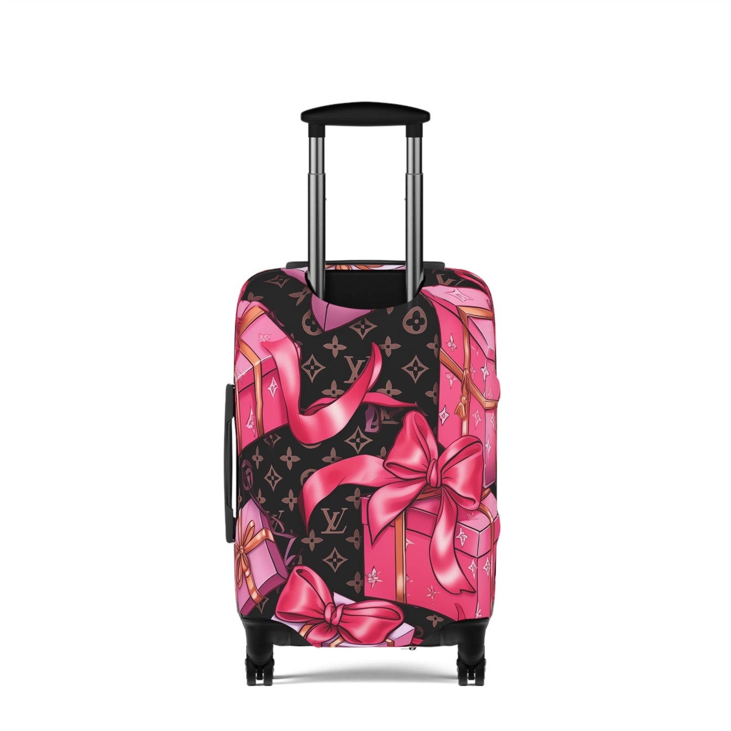 Designer Inspired Luggage Cover - LV Hot Pink