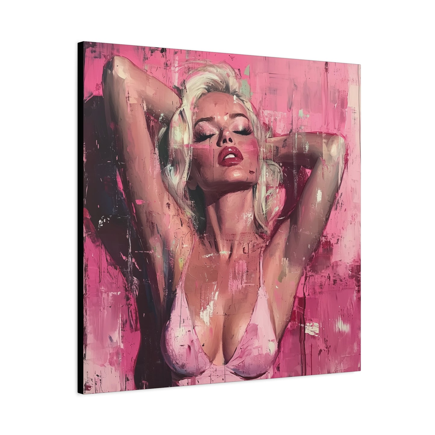Gallery Wrapped Canvas, Guilt and Grit Adult Art Canvas, Erotic Pinup Art Canvas – Roxie