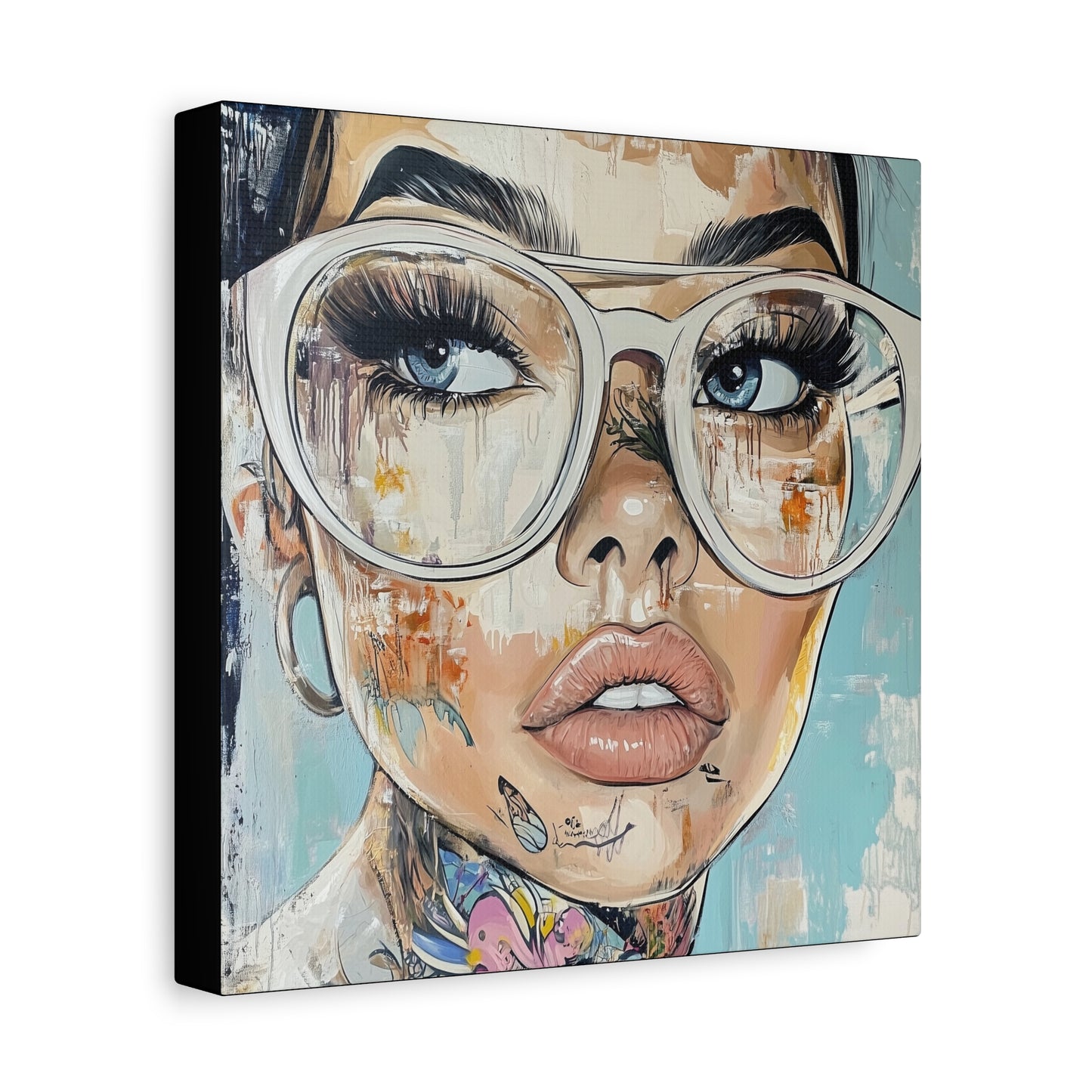 Canvas Gallery Wrap, Ladies in Lenses Wall Art, Abstract Femme Girl Art - Sabine