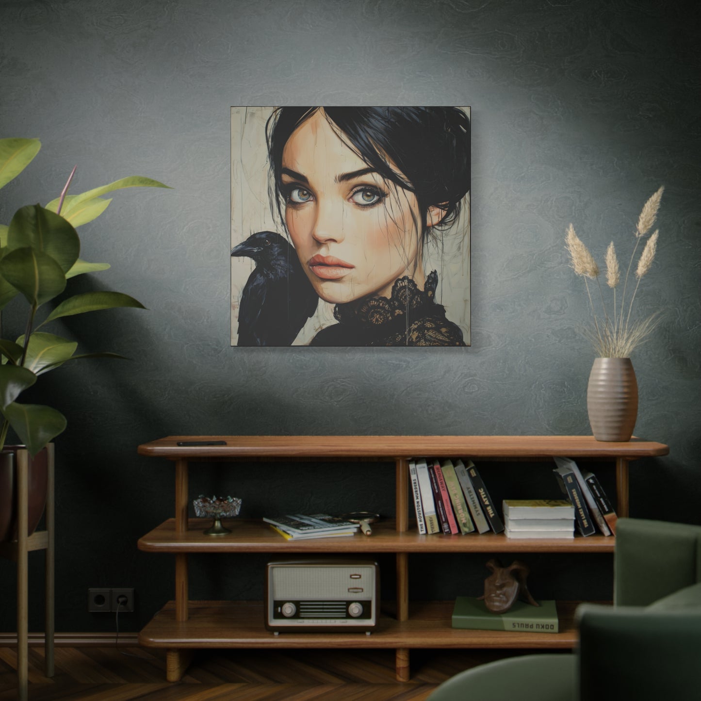 Gallery Wrapped Canvas, Myth and Bones Gothic Art Canvas, Dark Muse Canvas - Blythe