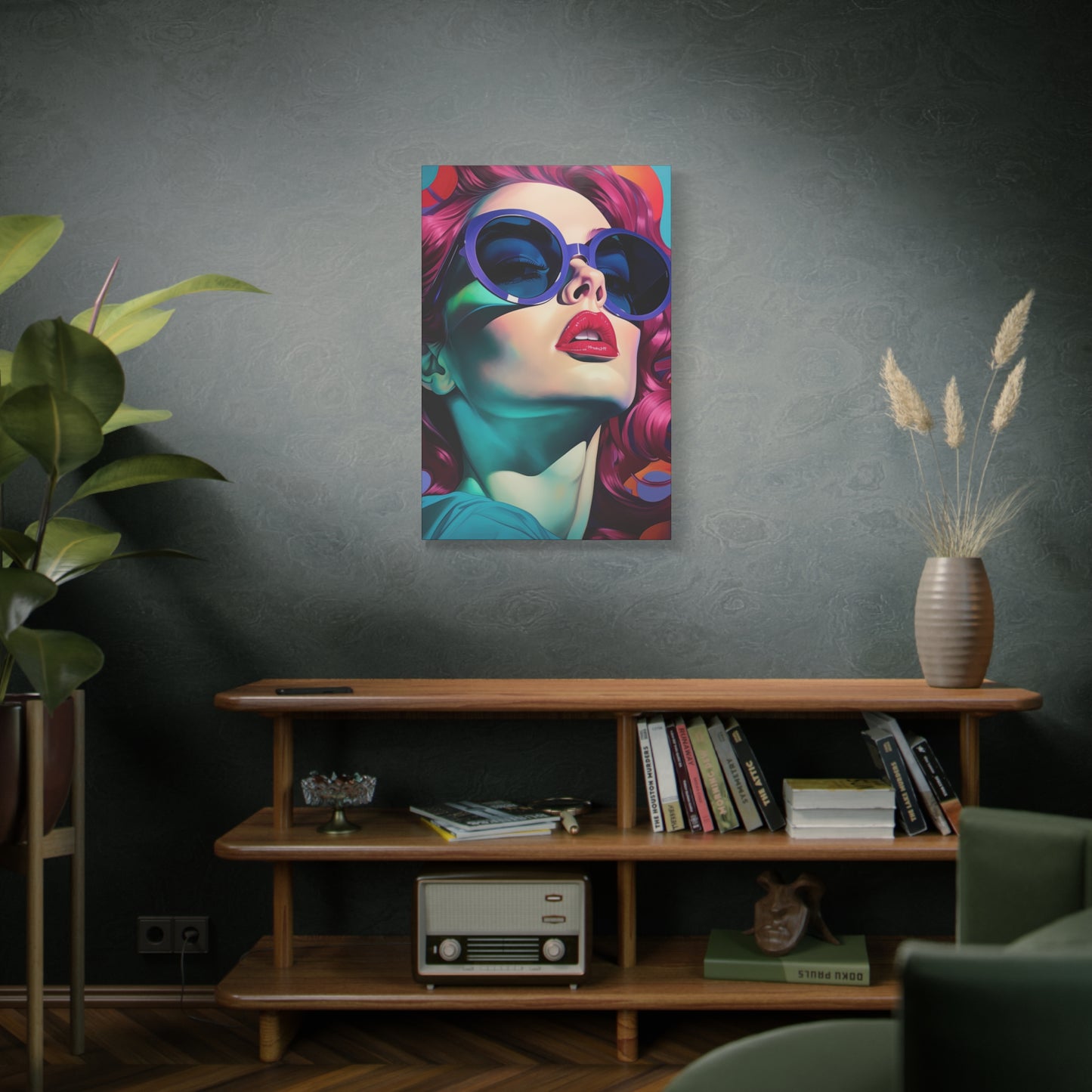 Canvas Gallery Wrapped High-Fashion Wall Art, Stylish Decor, Retro Femme Doll Pop Art – Electra