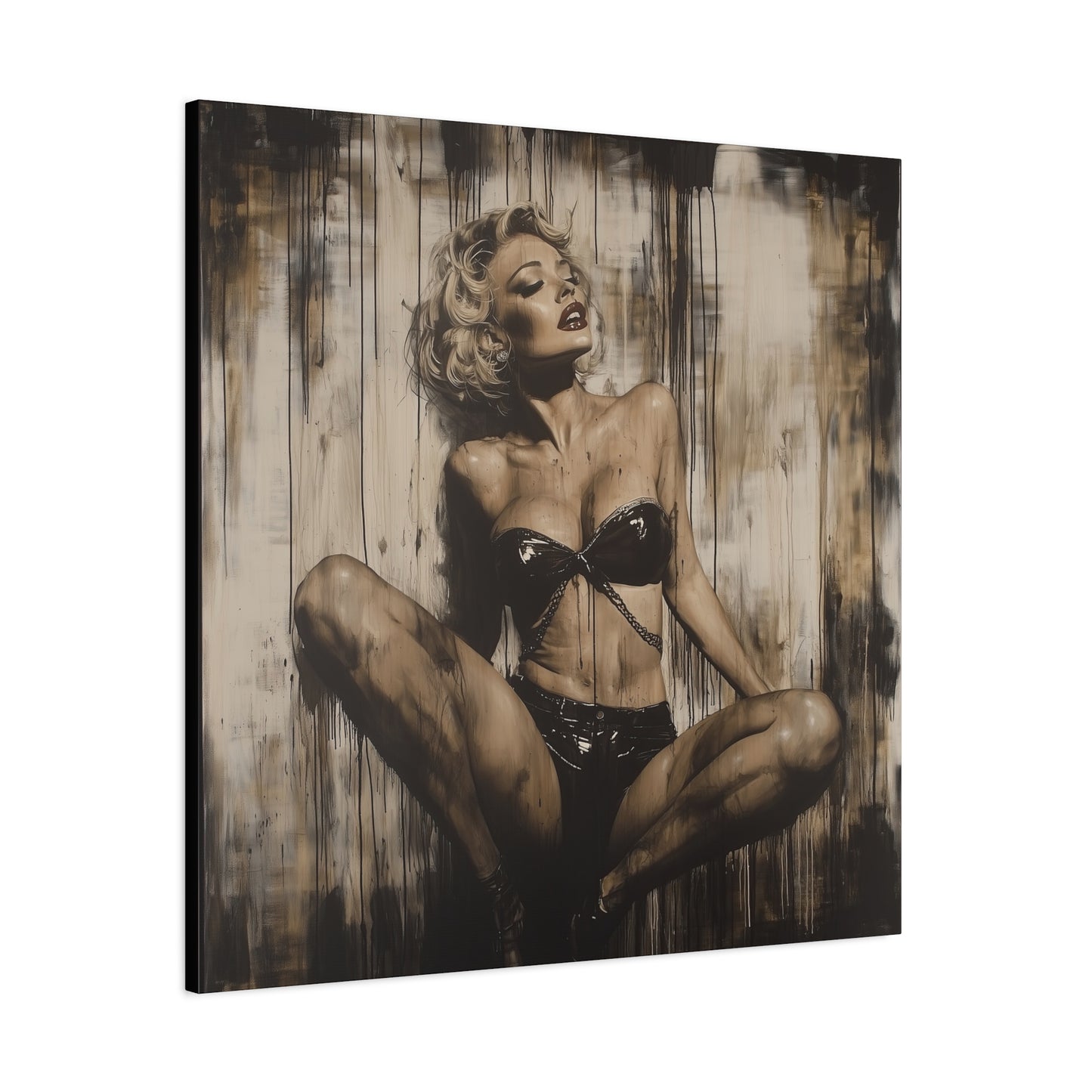 Gallery Wrapped Canvas, Guilt and Grit Adult Art Canvas, Erotic Pinup Art Canvas – Calista