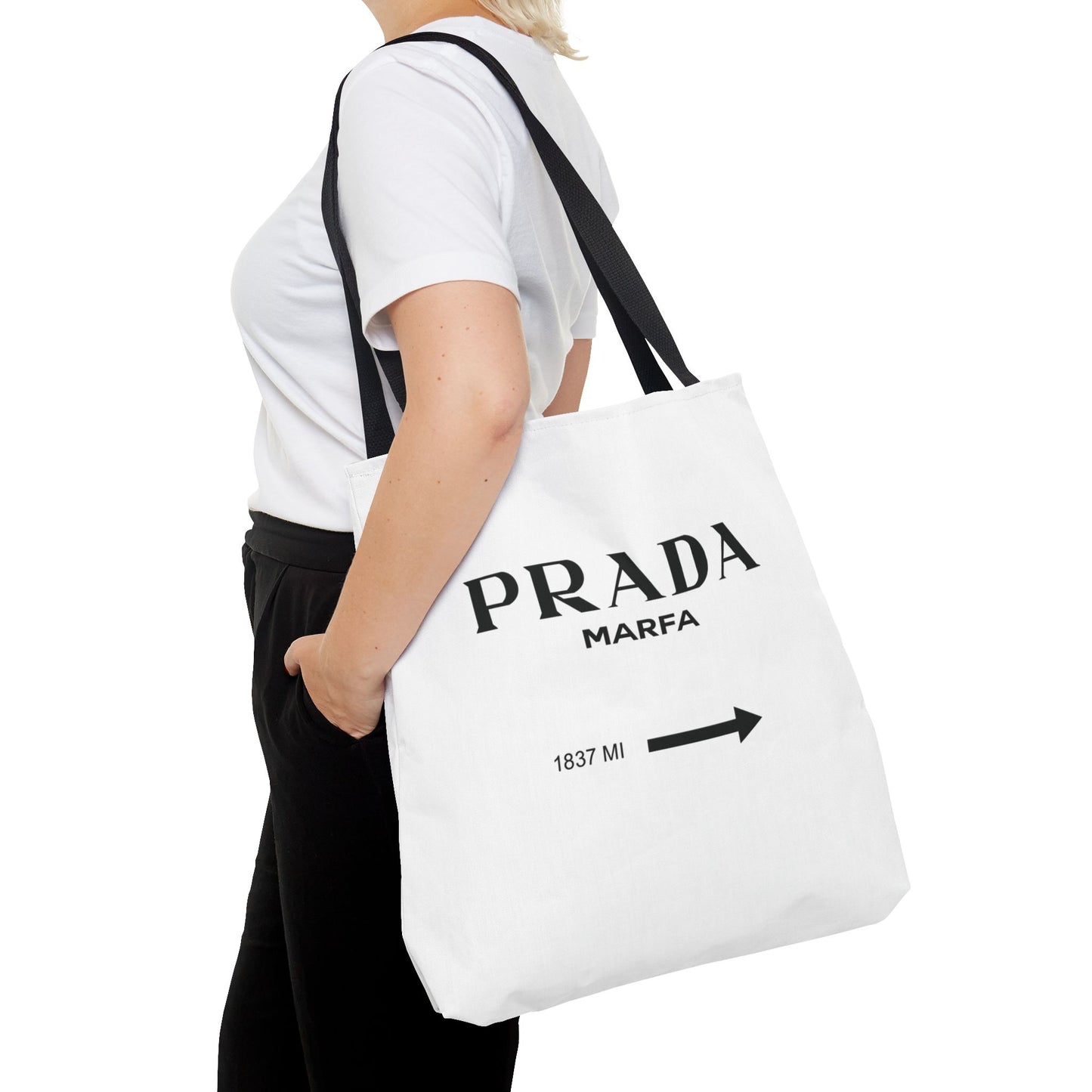Designer Inspired Tote Bag, Utility Tote - Marfa Art Installation Tote - 1837 Miles