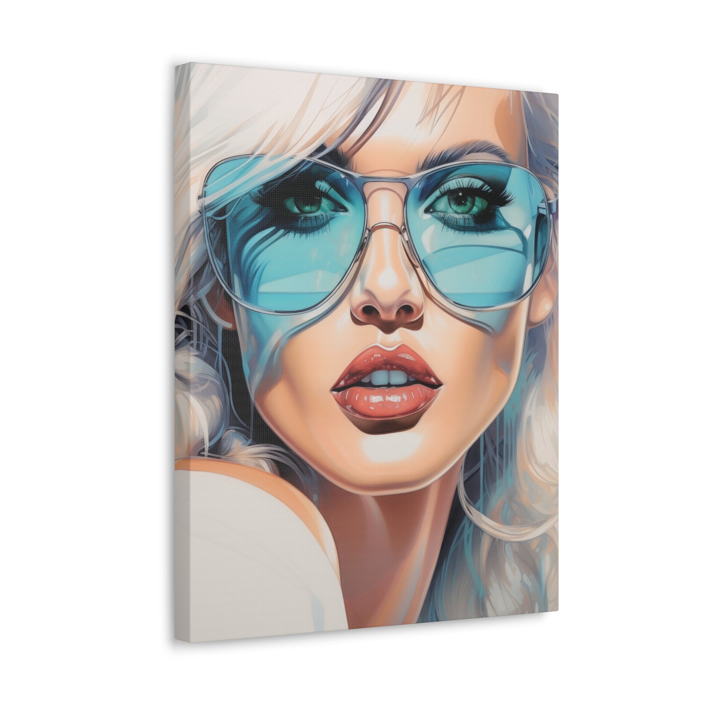 Canvas Gallery Wrapped High-Fashion Wall Art, Stylish Decor, Retro Femme Doll Pop Art – Nova