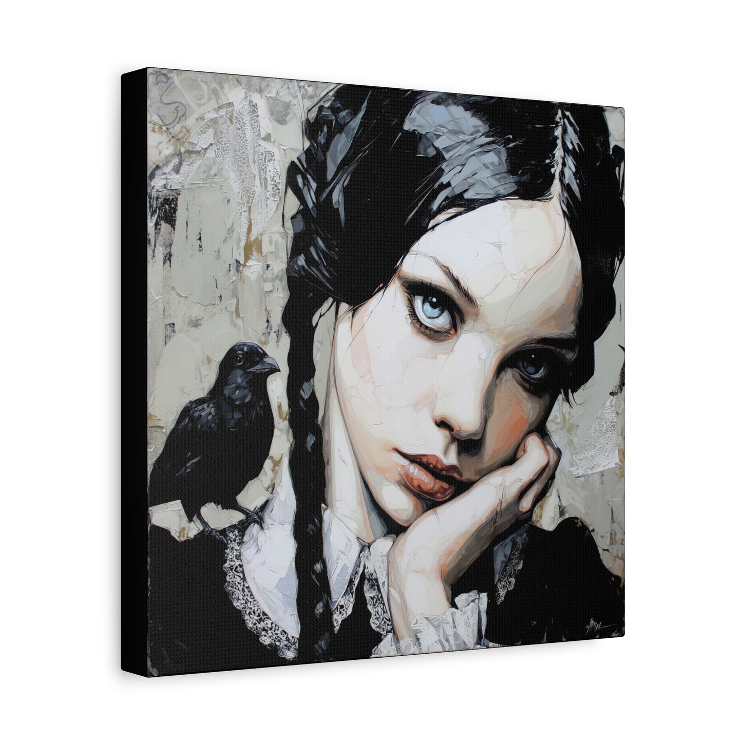 Gallery Wrapped Canvas, Myth and Bones Gothic Art Canvas, Dark Muse Canvas - Wendy