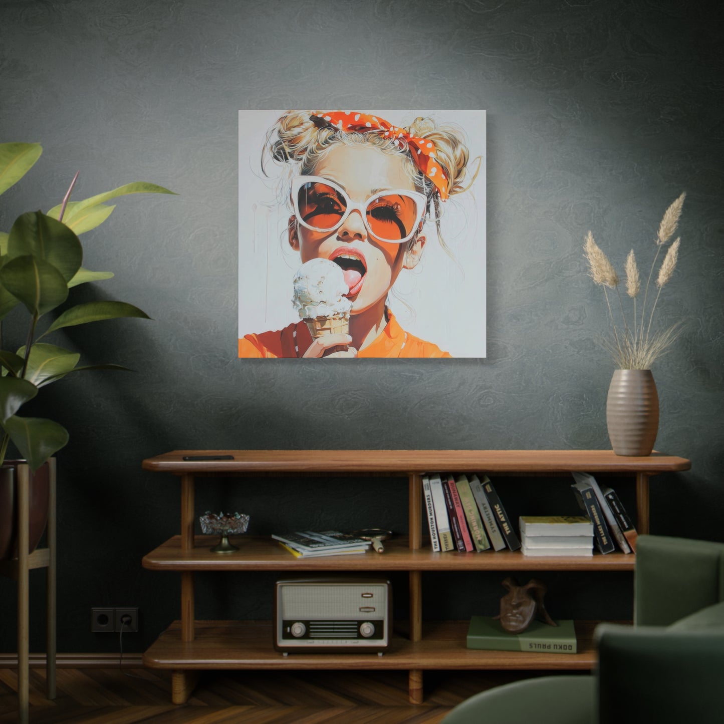 Gallery Wrapped Canvas, Sweet Summer Nostalgia, Sugar and Spice Art Canvas, Ice Cream Dreams Art – Birdie