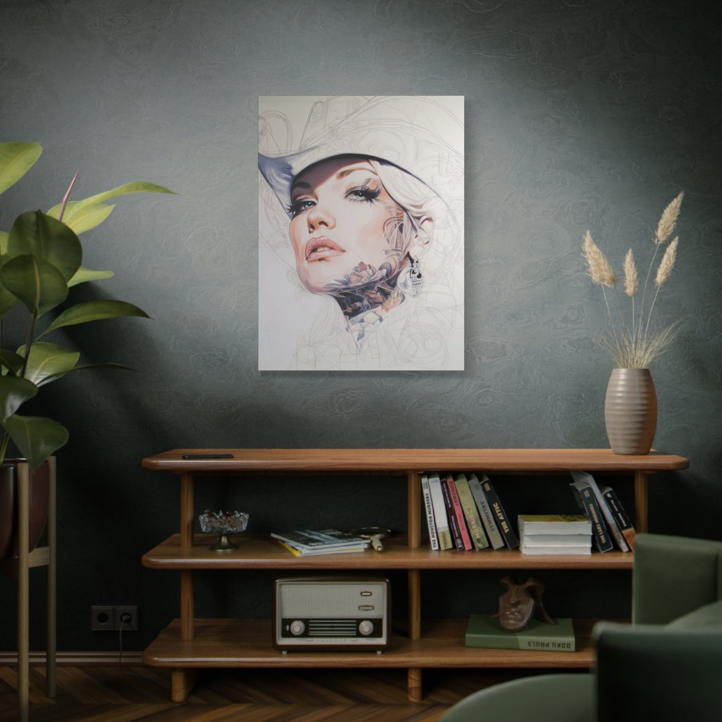 Gallery Wrapped Canvas, Wranglers and Wreckage Art Canvas, Erotic Pinup Art Canvas – Roxy