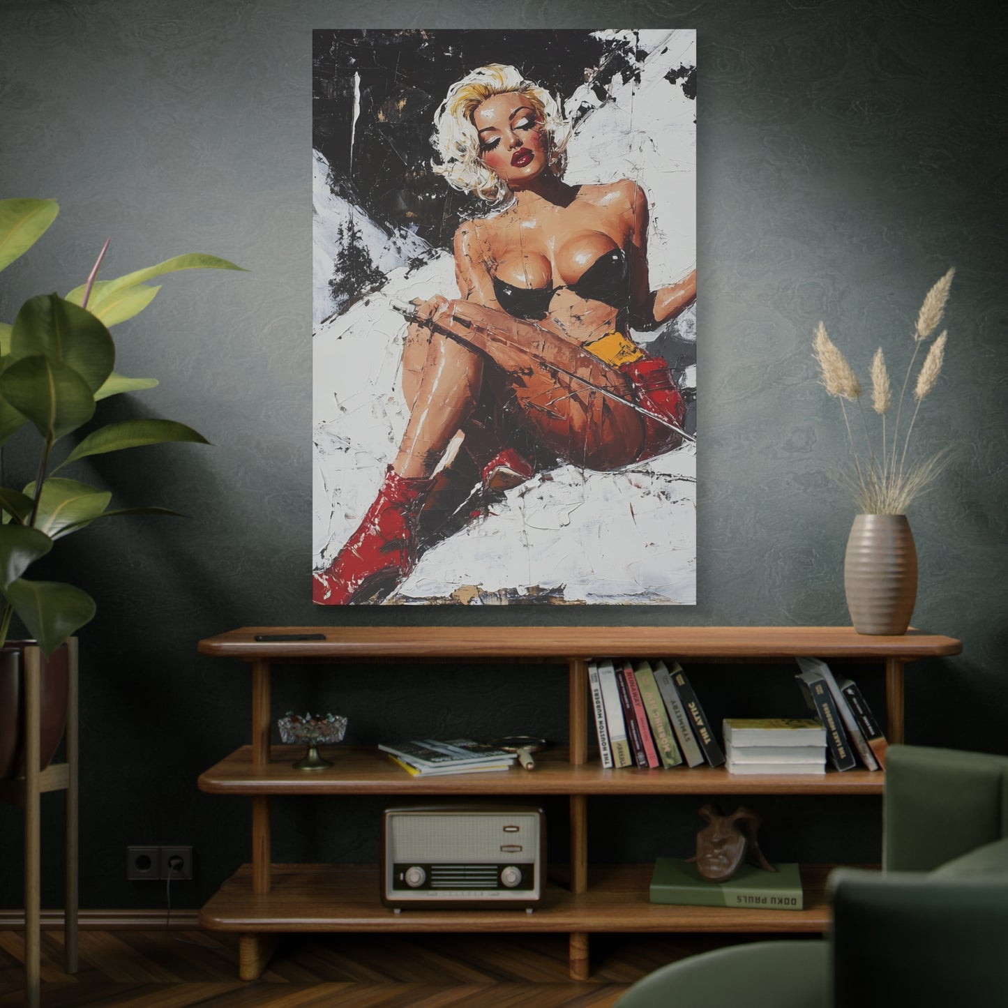 Gallery Wrapped Canvas, Guilt and Grit Adult Art Canvas, Erotic Pinup Art Canvas – Scarlett
