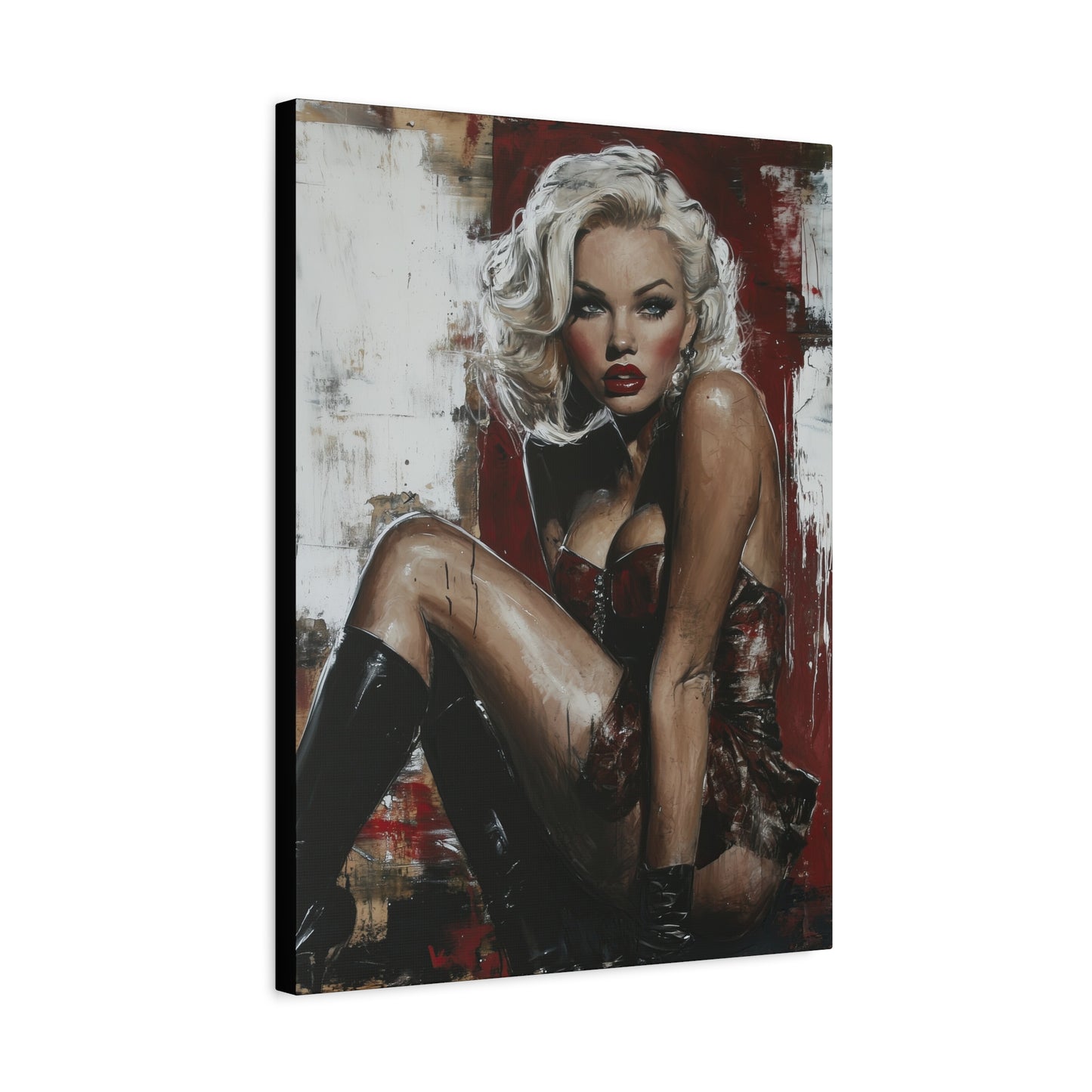 Gallery Wrapped Canvas, Guilt and Grit Adult Art Canvas, Erotic Pinup Art Canvas – Valentina