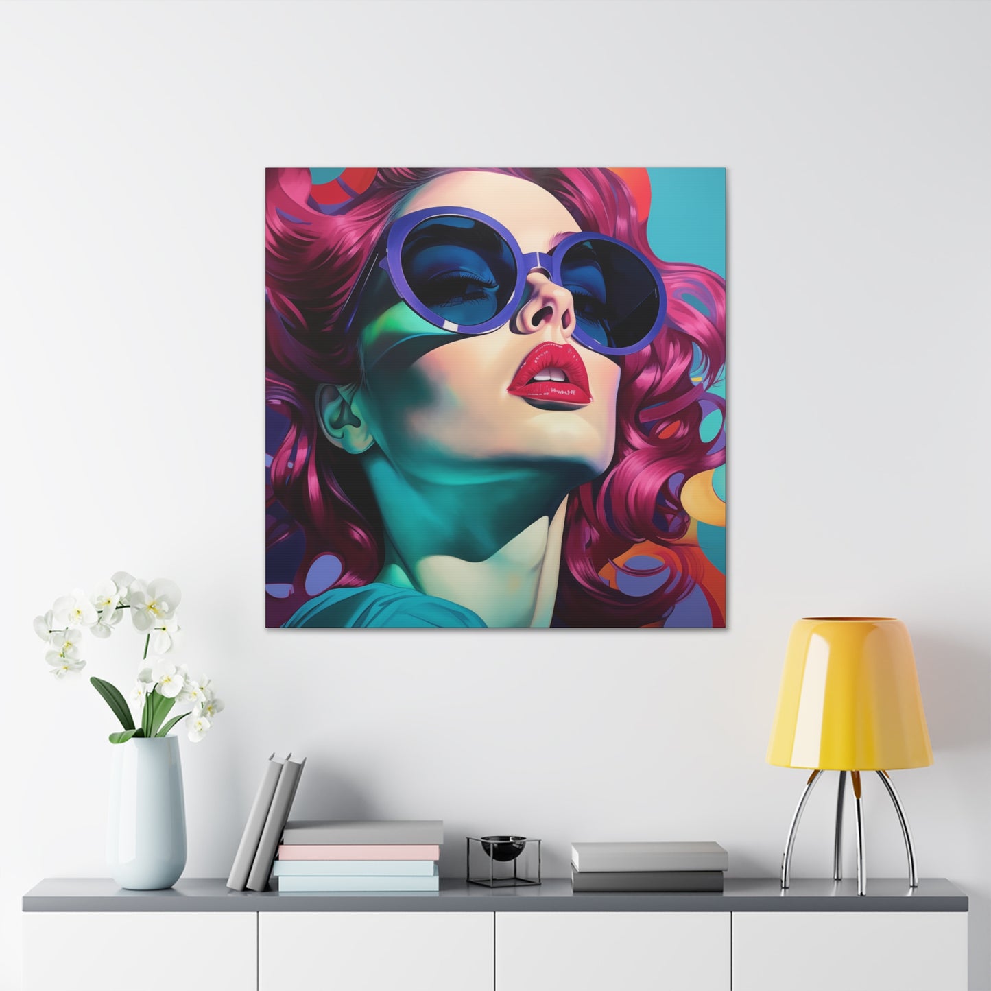 Canvas Gallery Wrapped High-Fashion Wall Art, Stylish Decor, Retro Femme Doll Pop Art – Electra