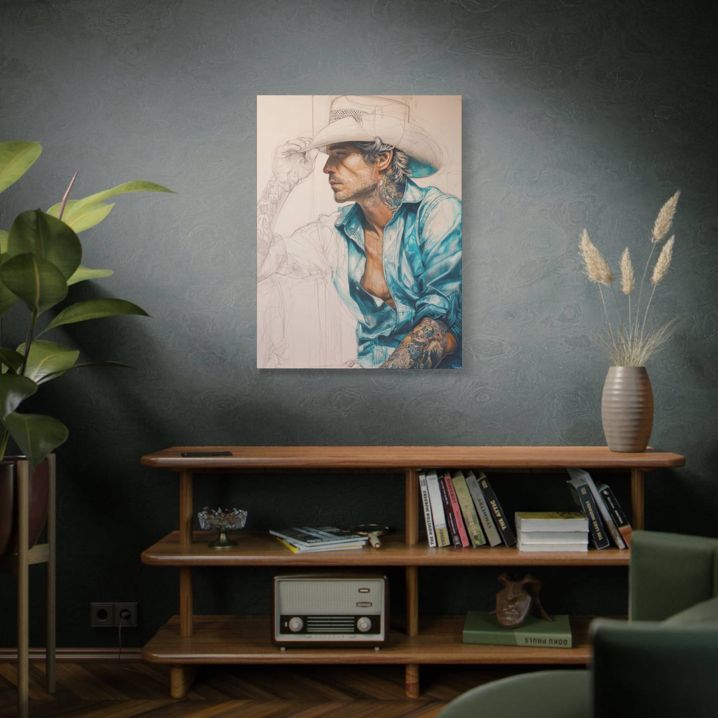Gallery Wrapped Canvas, Wranglers and Wreckage Art Canvas, Erotic Pinup Art Canvas – Wade