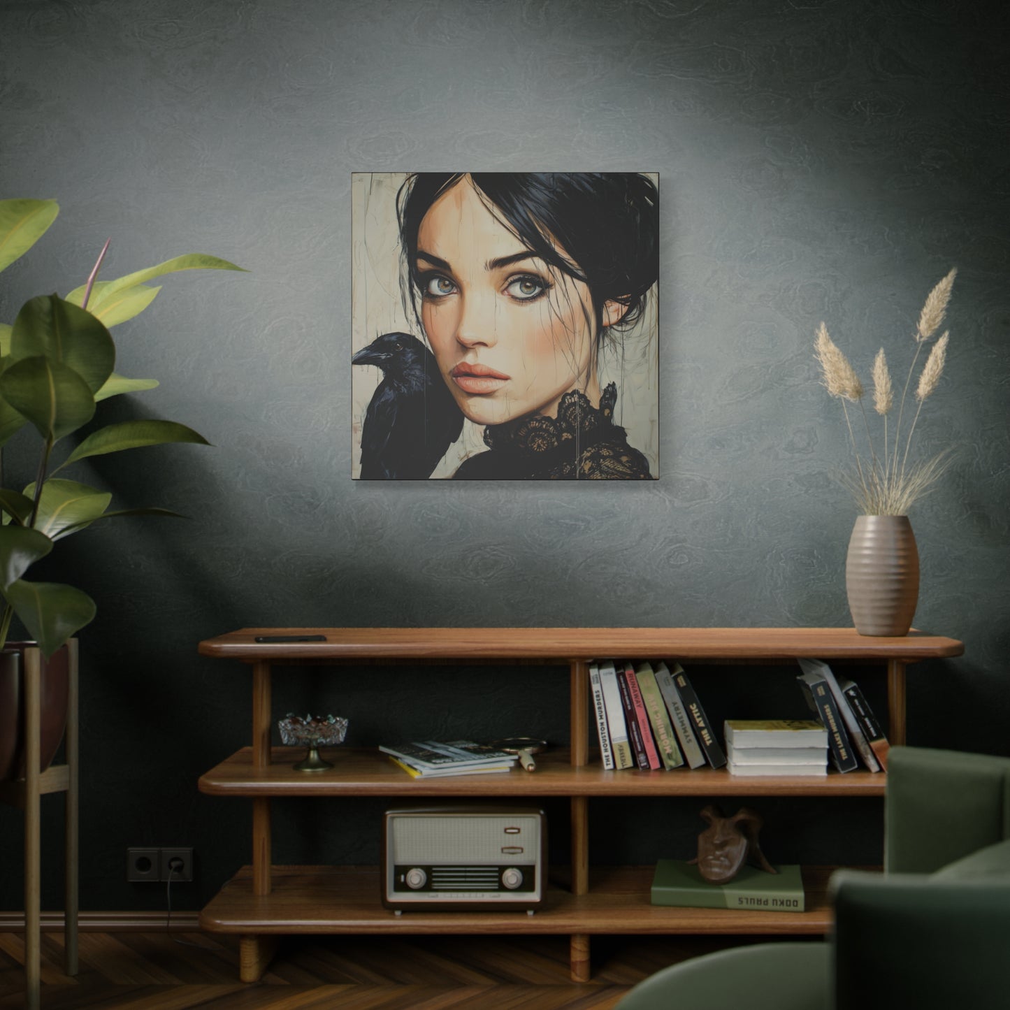 Gallery Wrapped Canvas, Myth and Bones Gothic Art Canvas, Dark Muse Canvas - Blythe