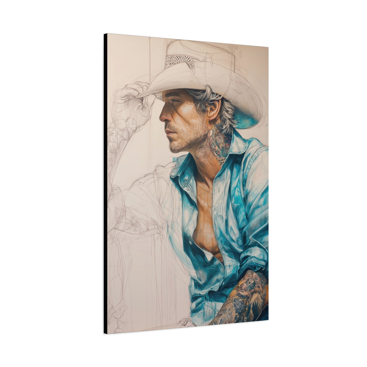 Gallery Wrapped Canvas, Wranglers and Wreckage Art Canvas, Erotic Pinup Art Canvas – Wade
