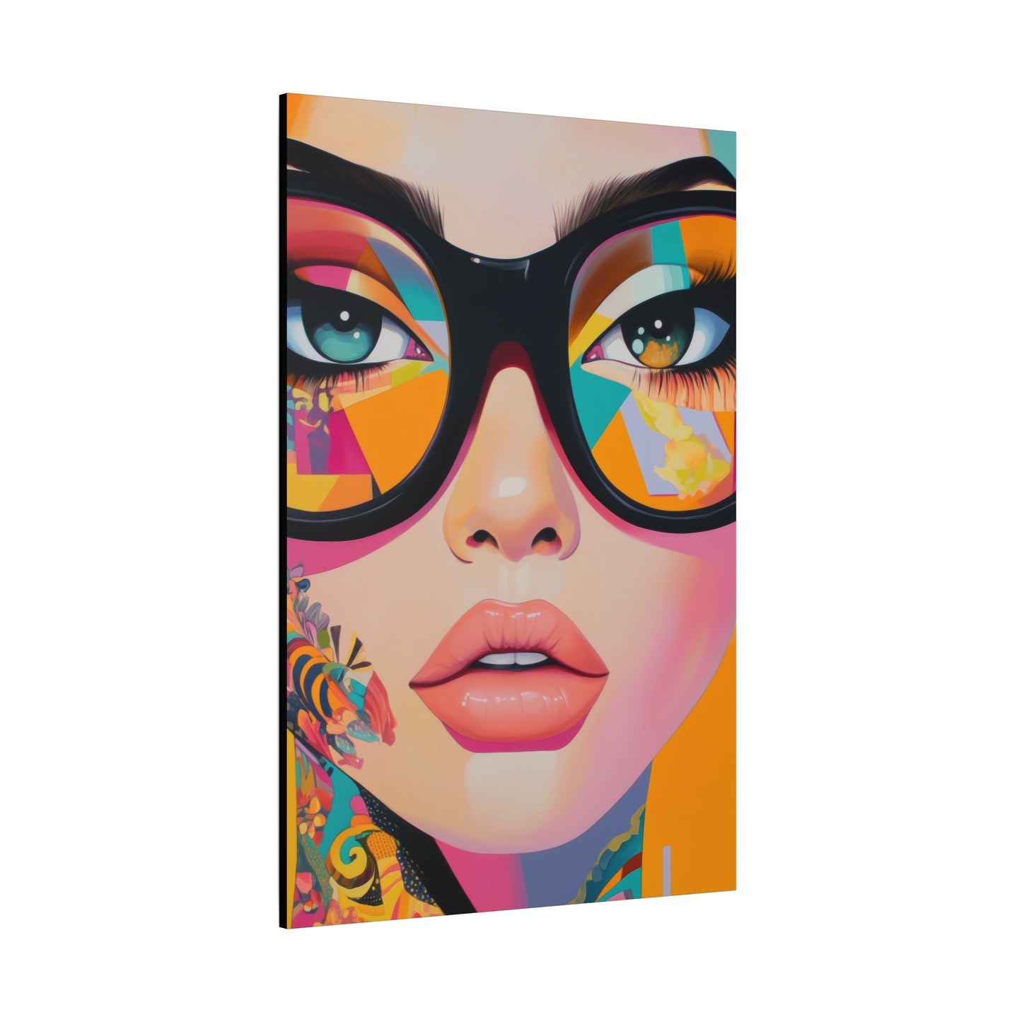 Canvas Gallery Wrap, Ladies in Lenses Wall Art, Abstract Femme Girl Art - Sabrina