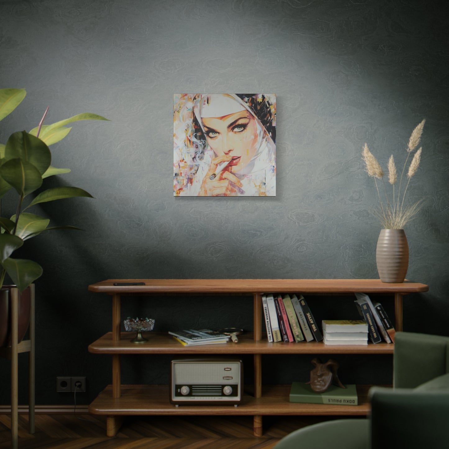 Gallery Wrapped Canvas, Habits and Heresy Art Canvas, Naughty Nuns Art Canvas – Sister Carmela