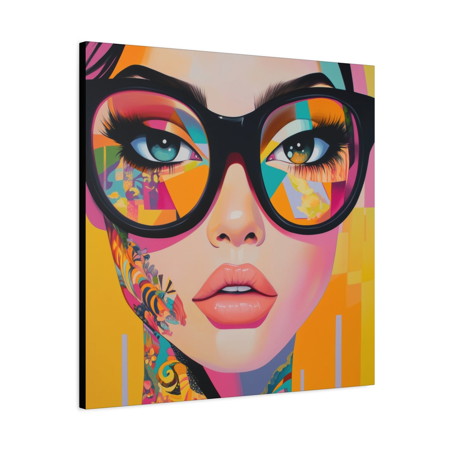 Canvas Gallery Wrap, Ladies in Lenses Wall Art, Abstract Femme Girl Art - Sabrina