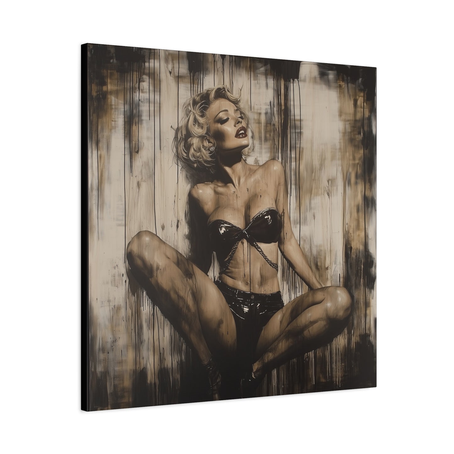 Gallery Wrapped Canvas, Guilt and Grit Adult Art Canvas, Erotic Pinup Art Canvas – Calista