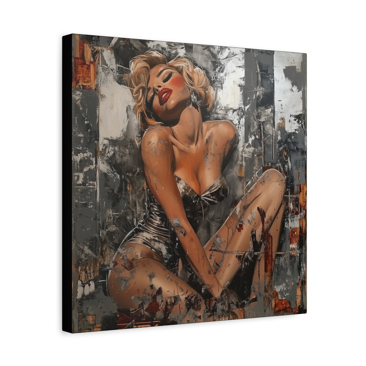 Gallery Wrapped Canvas, Guilt and Grit Adult Art Canvas, Erotic Pinup Art Canvas – Juliette