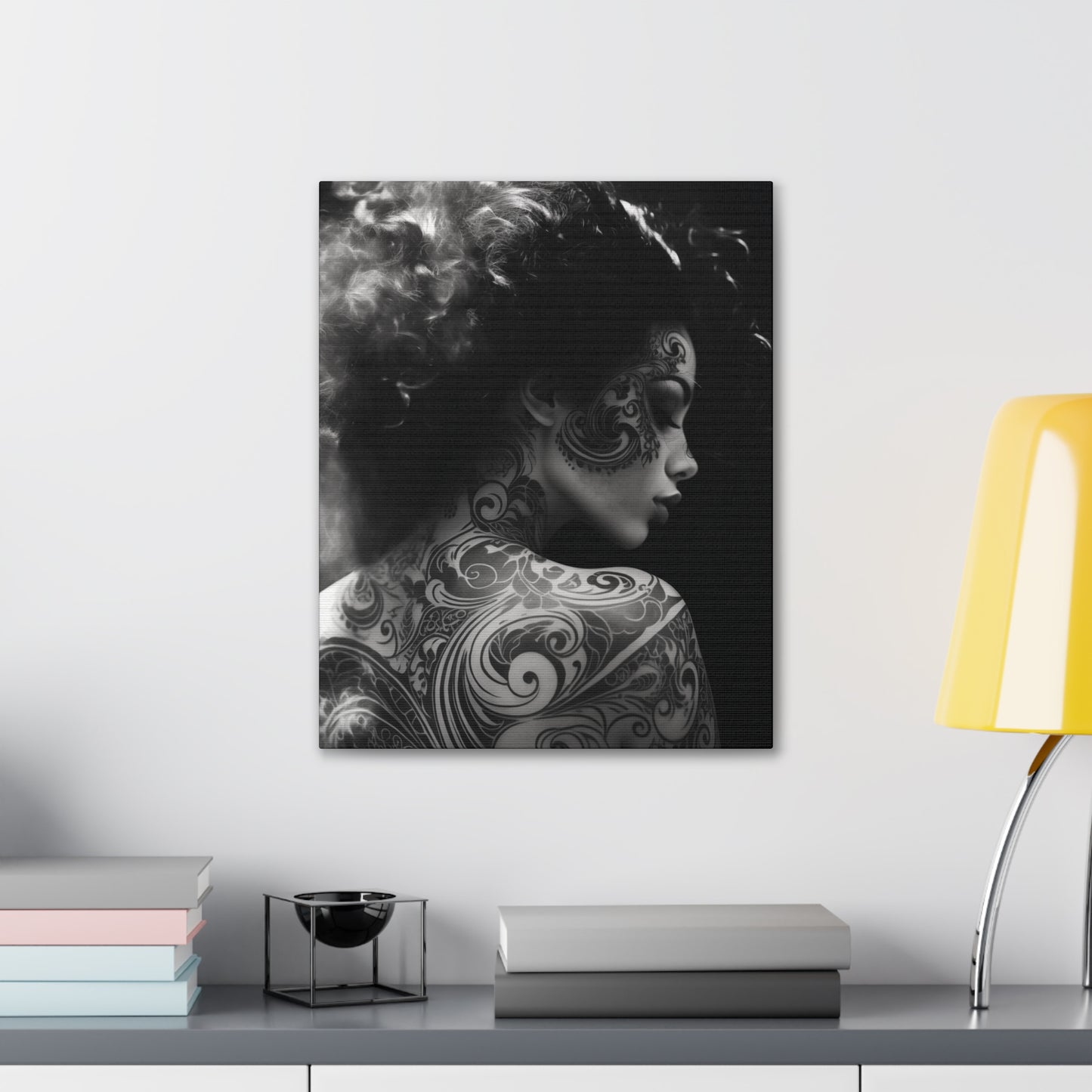 Canvas Gallery Wrap - Black and White Photography - Tattooed and Smoking Again