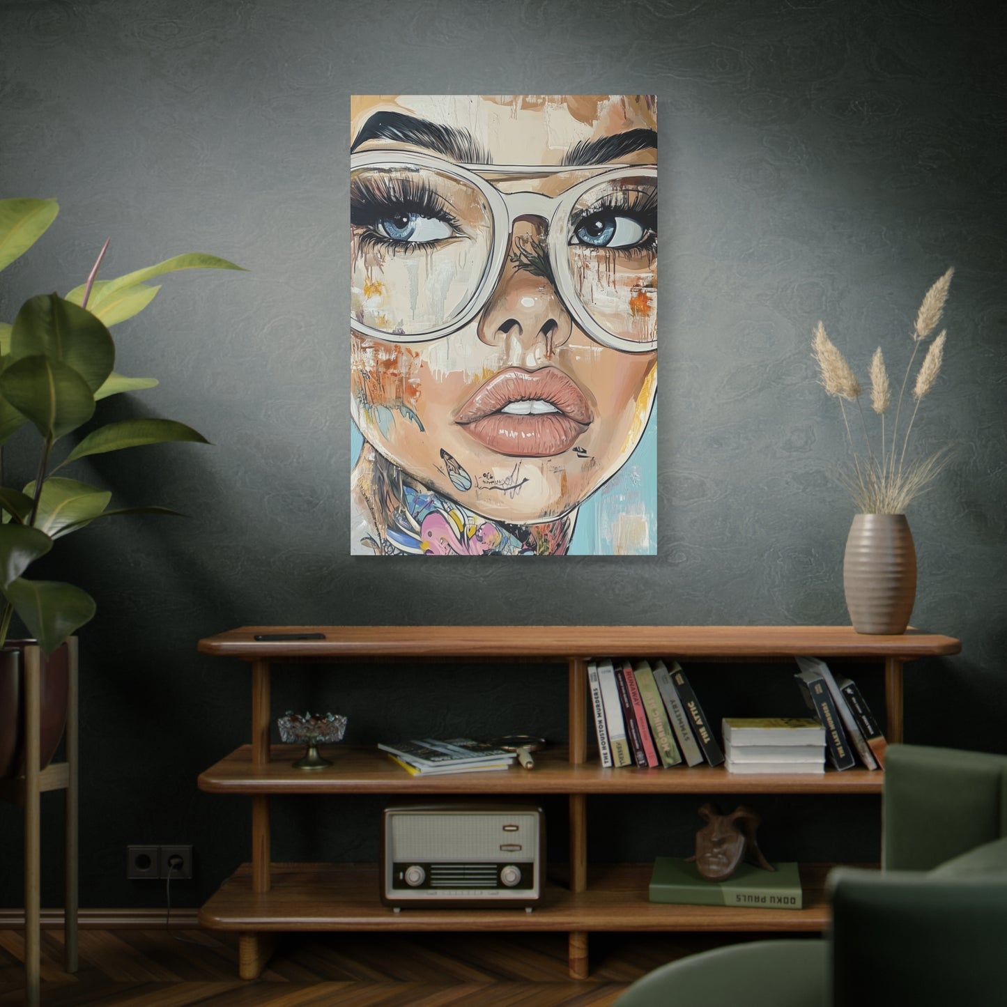 Canvas Gallery Wrap, Ladies in Lenses Wall Art, Abstract Femme Girl Art - Sabine