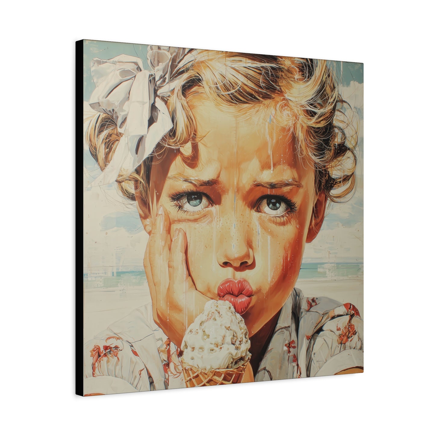 Gallery Wrapped Canvas, Sweet Summer Nostalgia, Sugar and Spice Art Canvas, Ice Cream Dreams Art – Faye