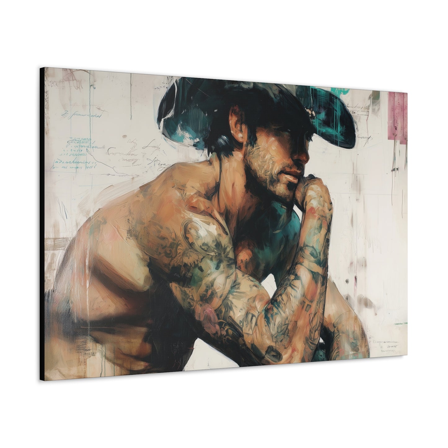 Gallery Wrapped Canvas, Wranglers and Wreckage Art Canvas, Erotic Pinup Art Canvas – Jimmy