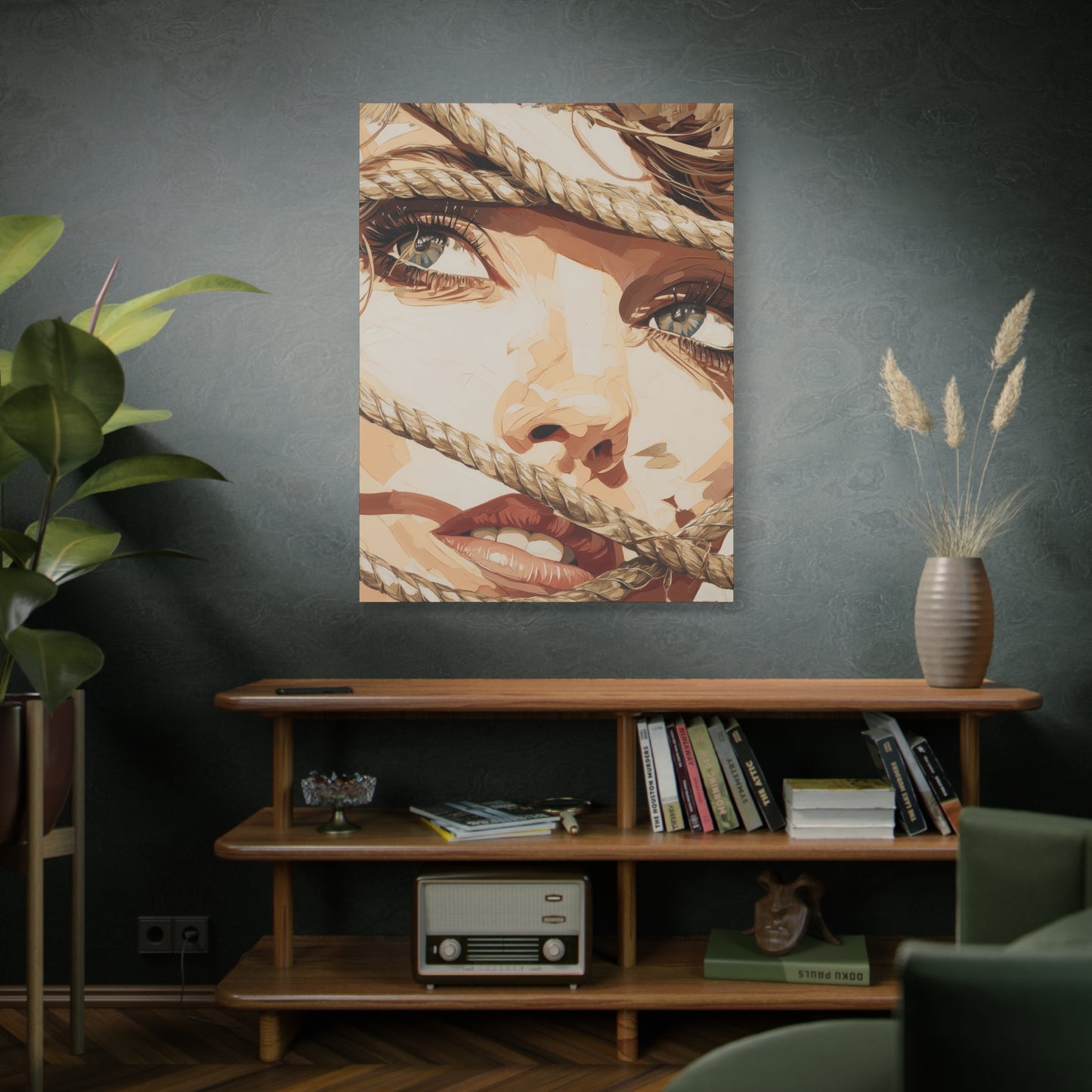 Gallery Wrapped Canvas, Ropes and Reverence Art Canvas, Erotic Shibari Art Canvas – Hana