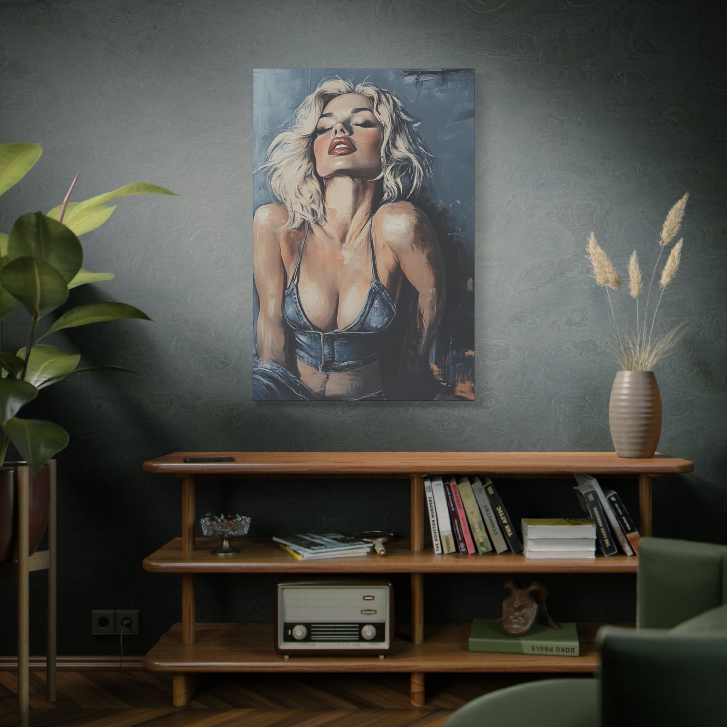 Gallery Wrapped Canvas, Guilt and Grit Adult Art Canvas, Erotic Pinup Art Canvas – Leona
