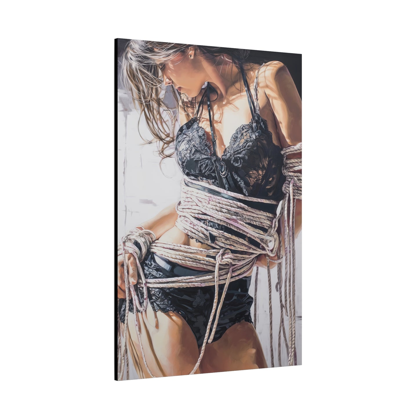 Gallery Wrapped Canvas, Ropes and Reverence Art Canvas, Erotic Shibari Art Canvas – Amara