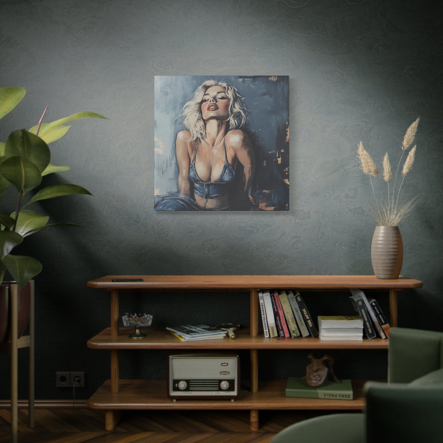 Gallery Wrapped Canvas, Guilt and Grit Adult Art Canvas, Erotic Pinup Art Canvas – Leona