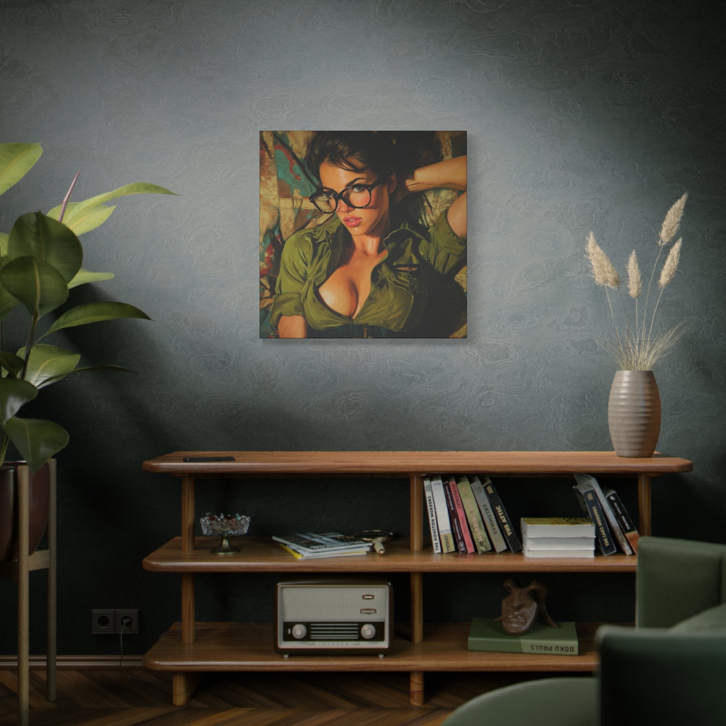 Gallery Wrapped Canvas, Liberty and Lace Art Canvas, Erotic Pinup Art Canvas – Darla